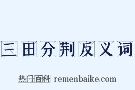三田分荆反义词是什么意思的图片